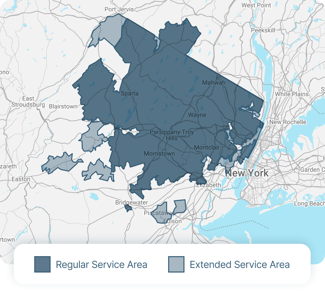 Areas We Serve map